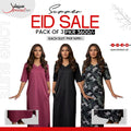 Pack of 3 Long Suits – Summer Eid Collection | Jersey Fabric Deal 1