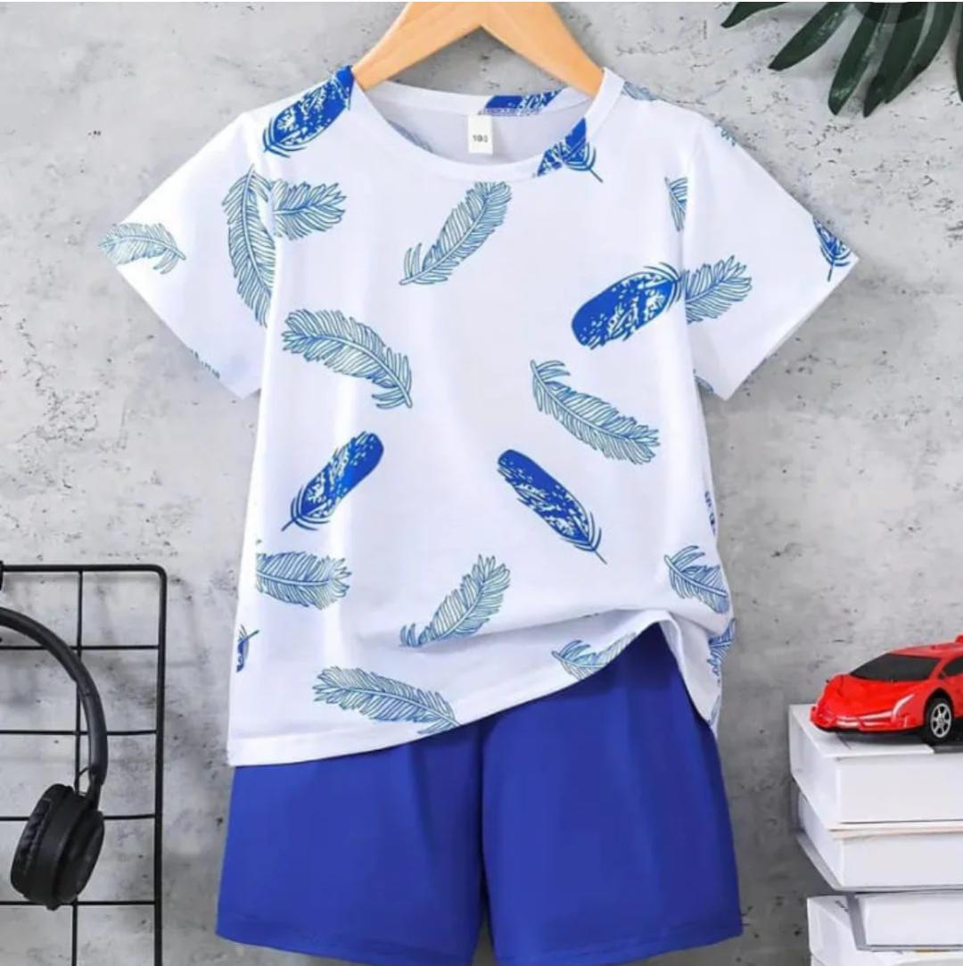 White Feather Kid Short Set