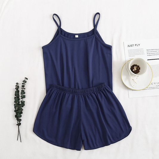 Navy Blue Camiset With Short