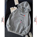 Grey I Love Panda Printed Hoodie