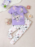 Purple Good Night Printed Kids Suit
