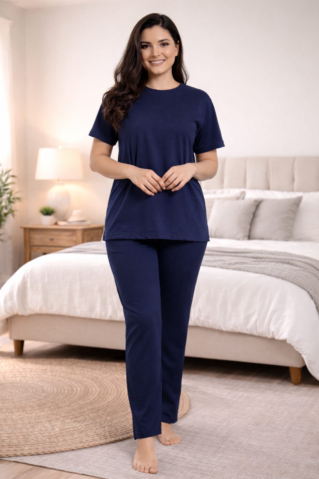 Plain Blue Shirt Half Sleeves and Plain Trouser