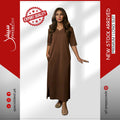 Plain chocolate  V-Neck with 2 Pockets Long Suit