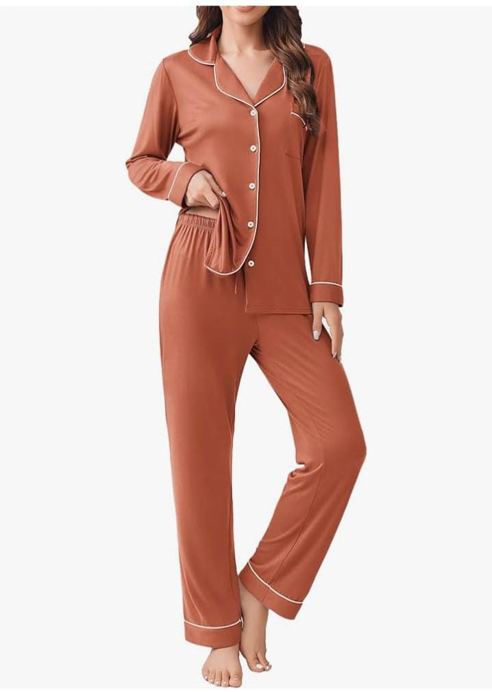Orange with white pipping shirt and and trouser